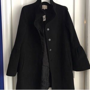 NWT Loft Bell Sleeve Coat with Funnel Neck